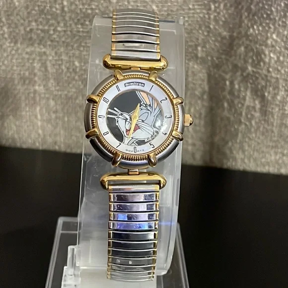 Vintage 1995 Warner Bros. Stretch Watch Collectors Item Warner Bros Fossil Watch Looney Tunes Theme  main image 4